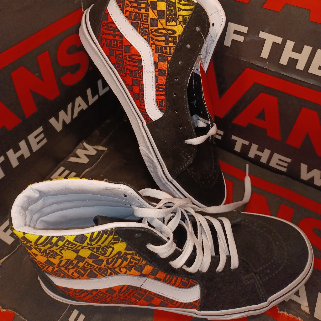 Vans Sk8-Hi Logo Flame Canvas Black Men's 11.5 Vn0a5hzza5p